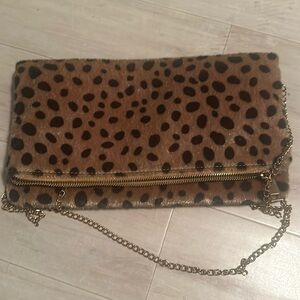 Faux Fur Fold Over Bag